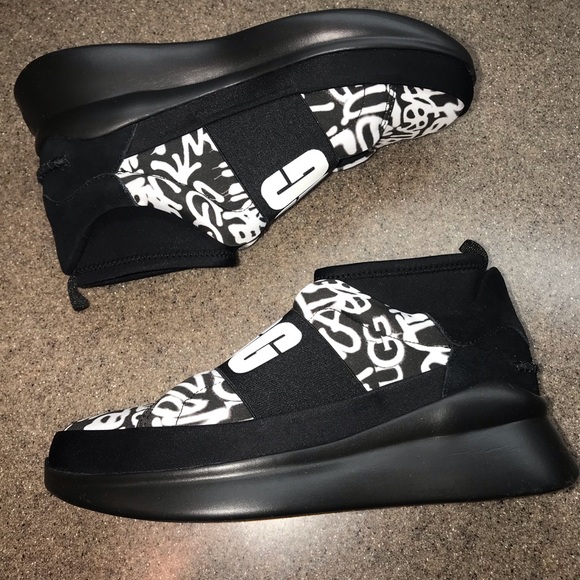 🆕UGG Neutra Sneaker Graffiti POP, Black/White - Picture 4 of 6